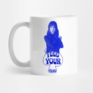 Feed Your Head (Blue and White) Mug